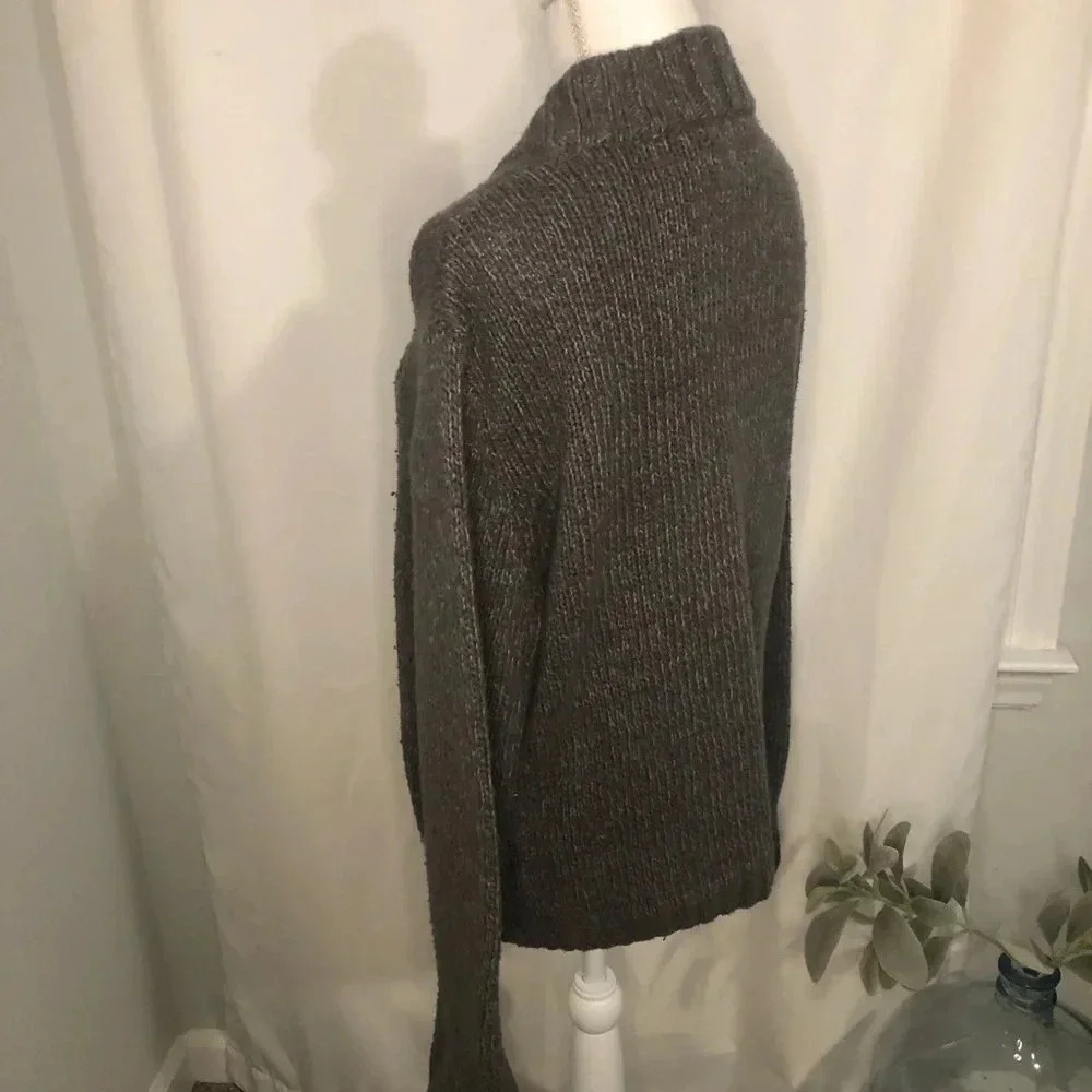 Penguin Gray Cotton Pullover Knit Pullover V-neck Sweater Size XL - Picture 5 of 11